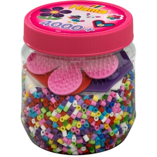 Hama Koraliki i podstawki w pojemniku 