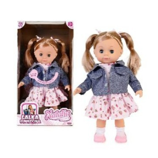 Lalka Natalia mówi po polsku 39 cm w granatowej kurtce