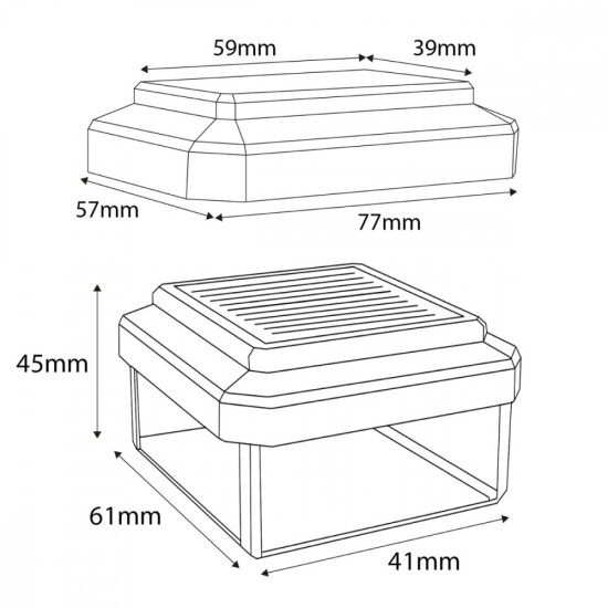 Lampa solarna LED na słupek GB125 WW 60x40mm, 3200K