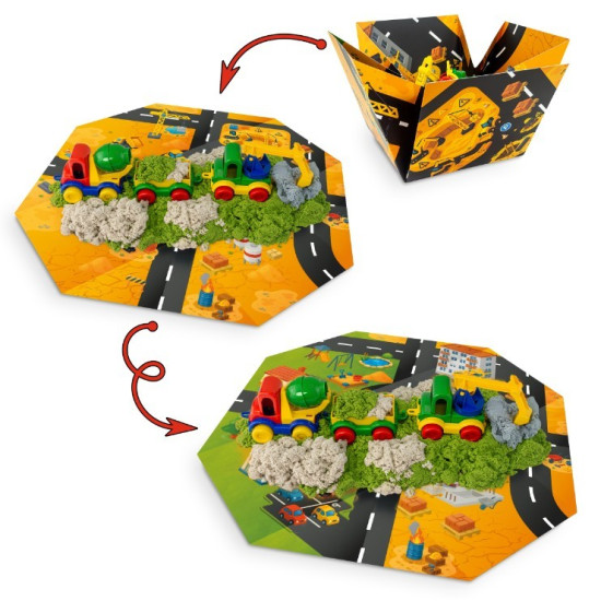 Zestaw Piasek dynamiczny i Fluffy - Plac budowy 