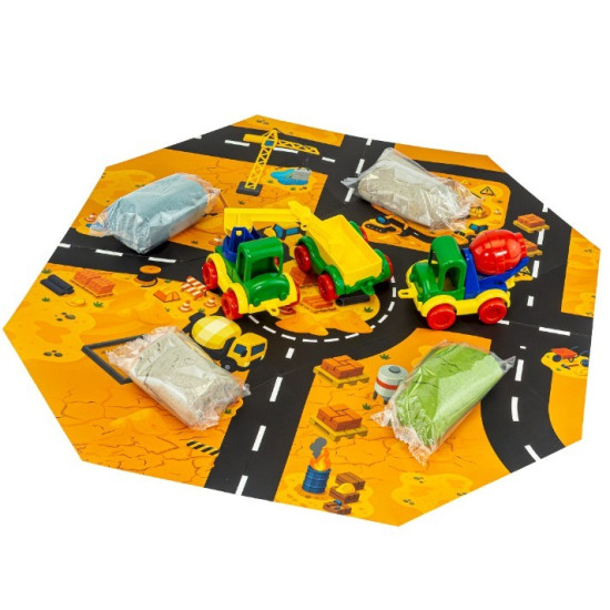 Zestaw Piasek dynamiczny i Fluffy - Plac budowy 