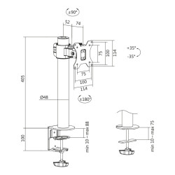 Uchwyt do monitora 17-32 cale, stalowy, maks. 9kg 