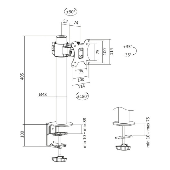 Uchwyt do monitora 17-32 cale, stalowy, maks. 9kg 