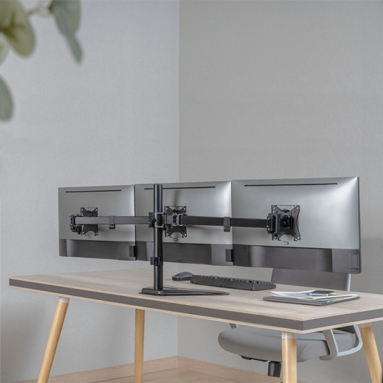 Uchwyt na 3 monitory, 17-27 cali, max 7kg na ramie 