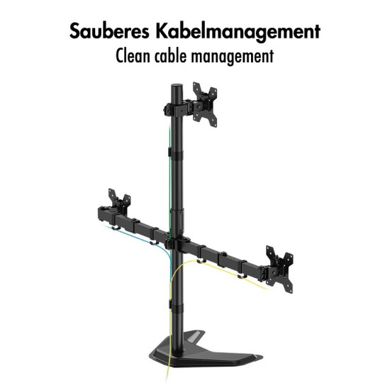 Uchwyt na 3 monitory, 17-32 cale, max 10kg na ramie 