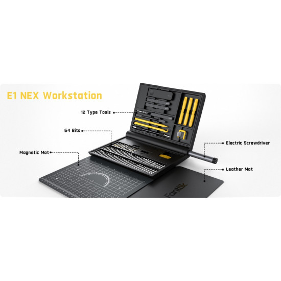 Wkrętak akumulatorowy E1 Nex Workstation, zestaw
