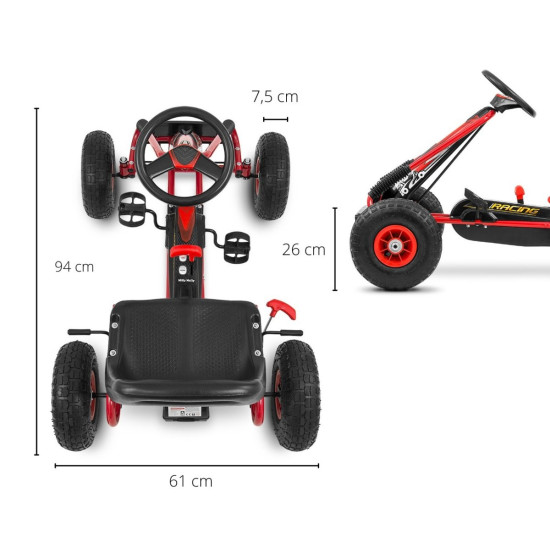 Gokart na pedały Thor Czerwony