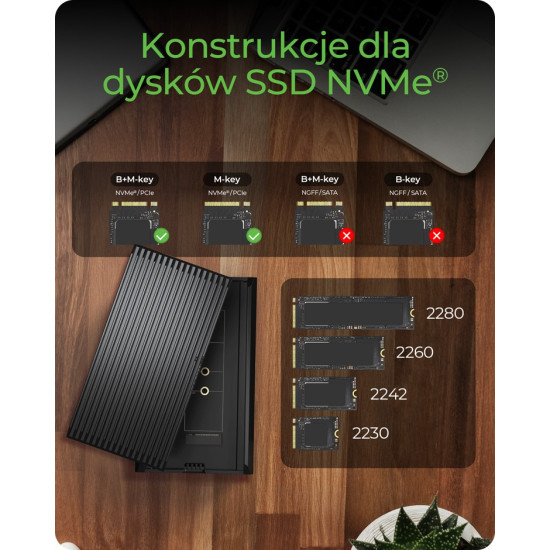 Obudowa SSD IB-1920M-C42 NNVMe SSD , USB4 GEN 3x2 (40GB) 