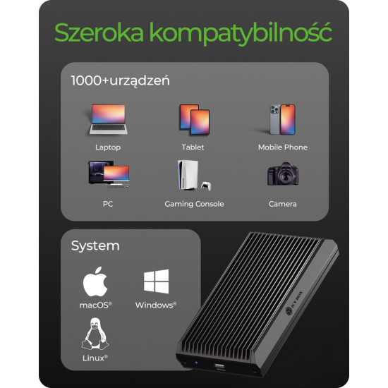 Obudowa SSD IB-1920M-C42 NNVMe SSD , USB4 GEN 3x2 (40GB) 