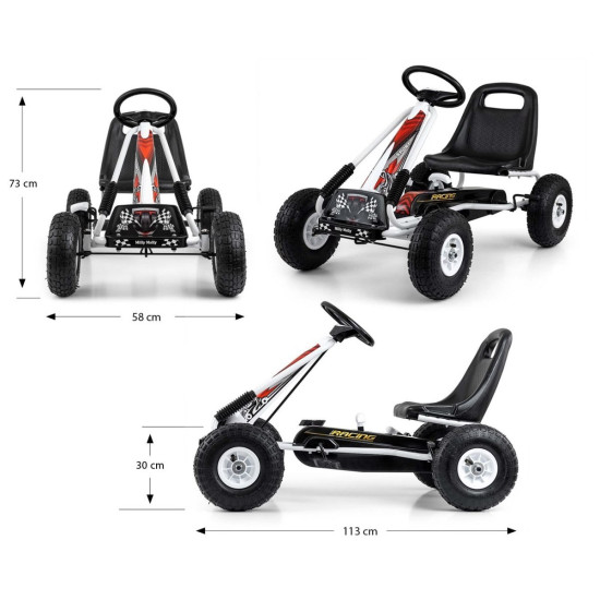 Gokart na pedały Thor Biały 