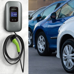 Stacja ładowania do samochodu elektrycznego i hybryd | 3fazy |   22kW | 32A | Wi-Fi | LCD | RFID | TUYA | 5m 