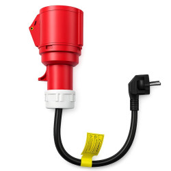 Adapter siłowy do ładowarek EV | gniazdo CEE 16A 5P | Przejściówka 400V na SCHUKO 230V | max 16A | 3.5kW 