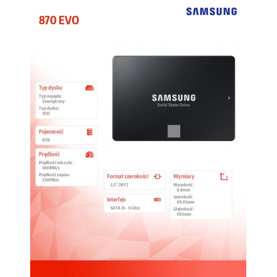 Dysk SSD 870EVO MZ-77E8T0B/EU 8TB