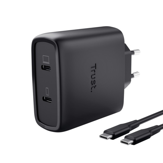 Ładowarka MAXO GaN 65W 2x USB-C czarna