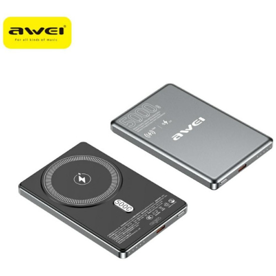 Powerbank PA-30 MagSafe 5000mAh indukcyjny szary 