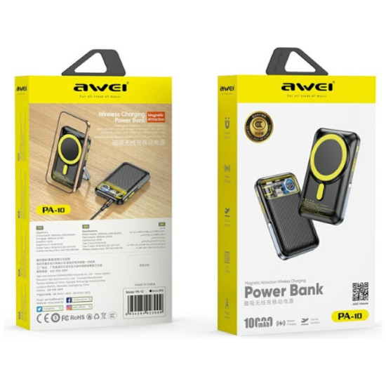 Powerbank PA-10 10000mAh MagSafe indukcyjny czarny 