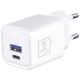 Ładowarka sieciowa Hyper Charger PD 33W GaN QC4+ PPS AFC FCP SCP USB-A USB-C biała 