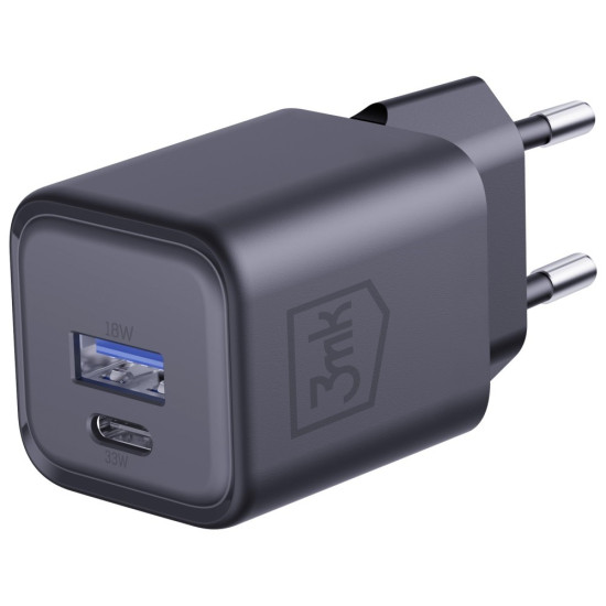Ładowarka sieciowa Hyper Charger PD 33W GaN QC4+ PPS AFC FCP SCP USB-A USB-C czarna 