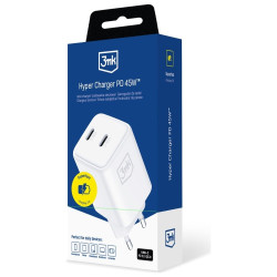 Ładowarka sieciowa Hyper Charger PD 45W GaN QC4+ PPS 2C biała 