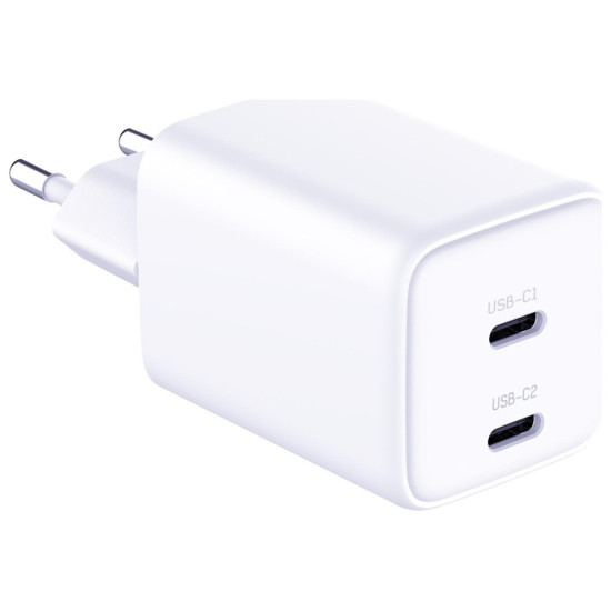 Ładowarka sieciowa Hyper Charger PD 45W GaN QC4+ PPS 2C biała 