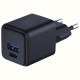 Ładowarka sieciowa Hyper GaN 20W 1xUSB-A 1xUSB-C PD QC4+ czarna 