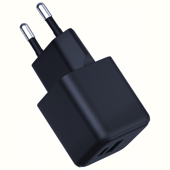 Ładowarka sieciowa Hyper GaN 20W 1xUSB-A 1xUSB-C PD QC4+ czarna 