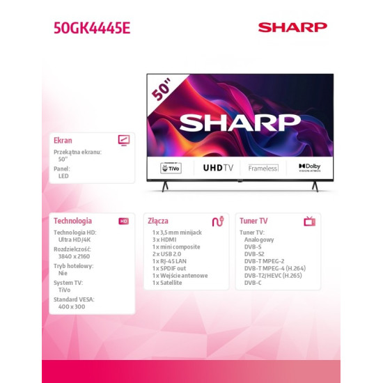 Telewizor LED 50 cali 50GK4445E