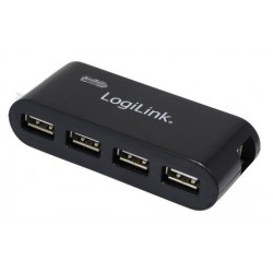 HUB USB 2.0 4-portowy z zasilaczem, czarny