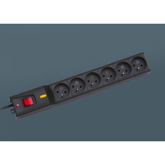 Listwa przeciwprzepięciowa LX 610, 1L, 3,0m, czarna