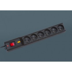 Listwa przeciwprzepięciowa LX 610, 1L, 5,0m, czarna