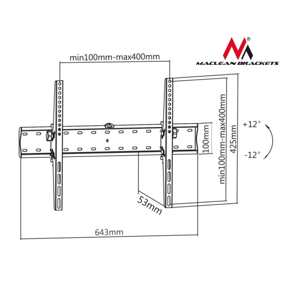 Uchwyt do TV 37-70 cali MC-668  40kg