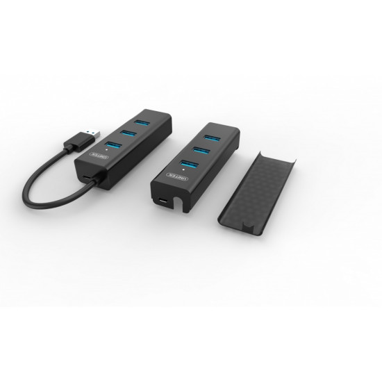 Hub 4x USB 3.0; BC1,2; CZARNY 