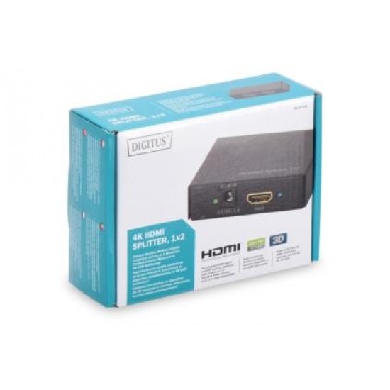 Rozdzielacz/Splitter HDMI 2-portowy, 4K 30Hz UHD 3D, HDCP 1.3, audio