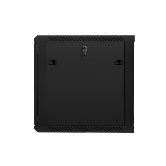 Szafa instalacyjna wisząca 19' 12U 600X600mm czarna (drzwi      szklane)