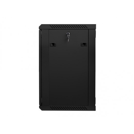 Szafa instalacyjna wisząca 19' 15U 600X450mm czarna (drzwi      szklane)