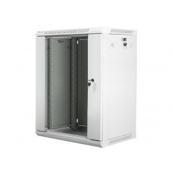 Szafa instalacyjna wisząca 19' 15U 600X450mm szara (drzwi       szklane)