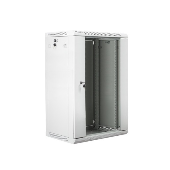 Szafa instalacyjna wisząca 19' 18U 600X450mm szara (drzwi       szklane)