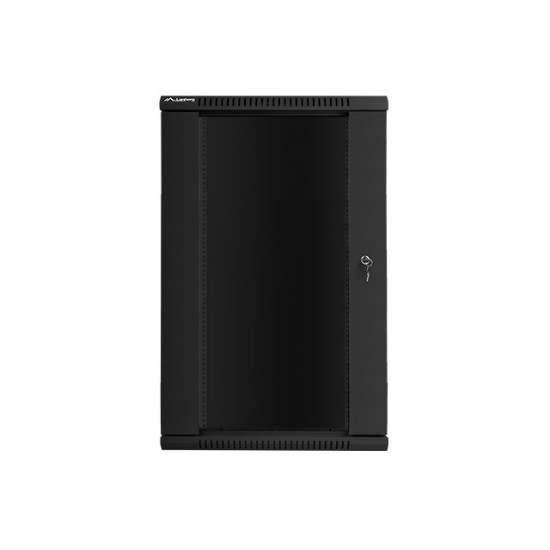 Szafa instalacyjna wisząca 19' 22U 600X450mm czarna (drzwi      szklane)