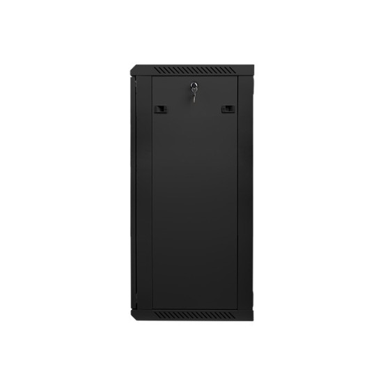Szafa instalacyjna wisząca 19' 22U 600X450mm czarna (drzwi      szklane)