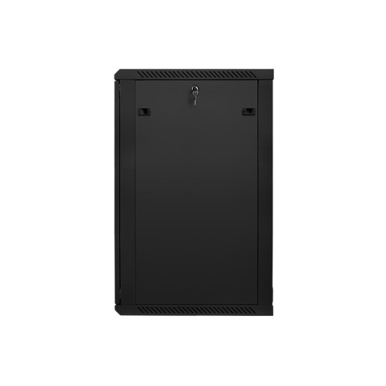 Szafa instalacyjna wisząca 19' 22U 600X600mm czarna (drzwi      szklane)