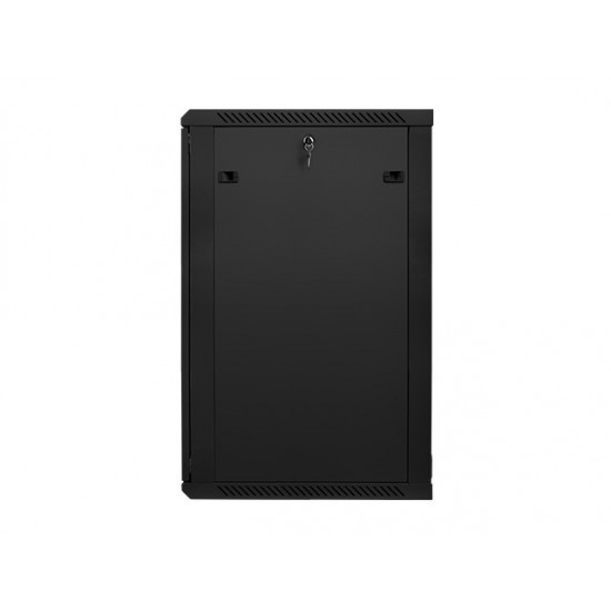 Szafa instalacyjna wisząca 19' 22U 600X600mm czarna (drzwi      szklane)
