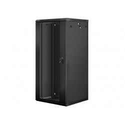 Szafa instalacyjna wisząca 19' 27U 600X600mm czarna (drzwi      szklane)
