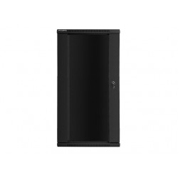 Szafa instalacyjna wisząca 19' 27U 600X600mm czarna (drzwi      szklane)
