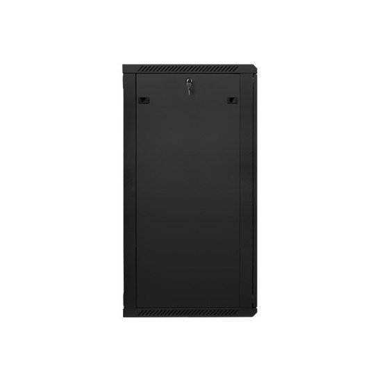 Szafa instalacyjna wisząca 19' 27U 600X600mm czarna (drzwi      szklane)