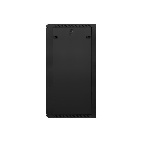 Szafa instalacyjna wisząca 19' 27U 600X600mm czarna (drzwi      szklane)