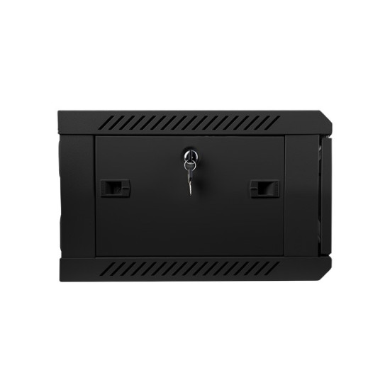 Szafa instalacyjna wisząca 19' 4U 600X450mm czarna (drzwi       szklane)