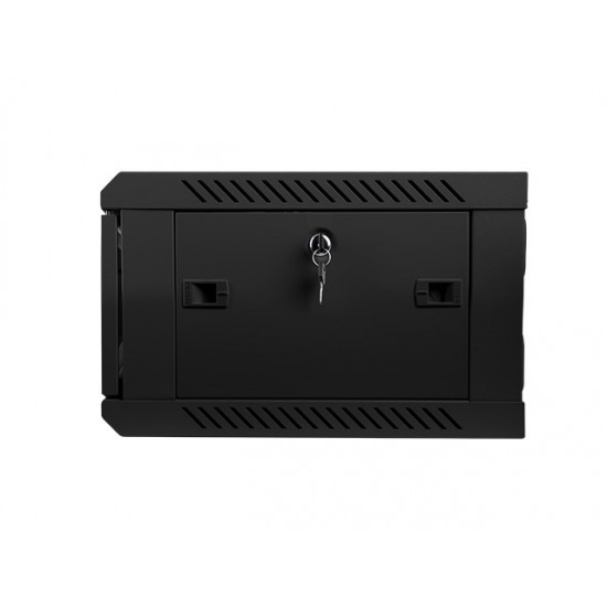 Szafa instalacyjna wisząca 19' 4U 600X450mm czarna (drzwi       szklane)