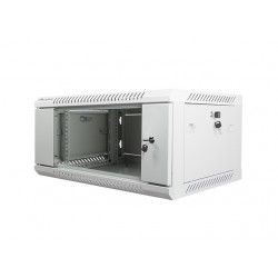 Szafa instalacyjna wisząca 19' 4U 600X450mm szara (drzwi        szklane)