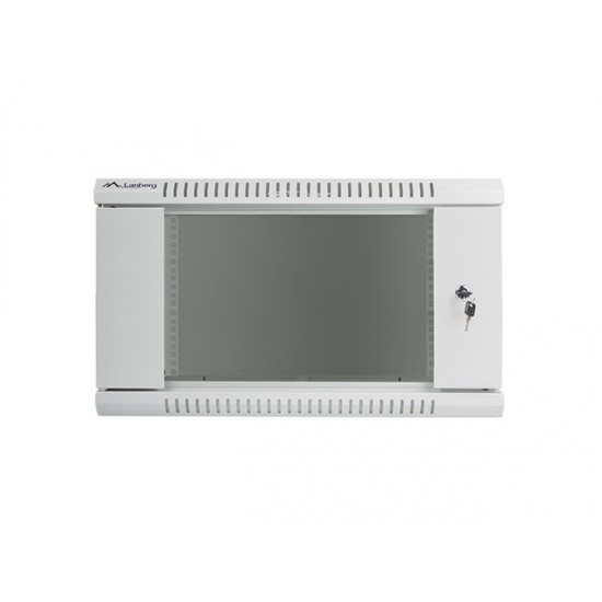 Szafa instalacyjna wisząca 19' 6U 600X450mm szara (drzwi        szklane)