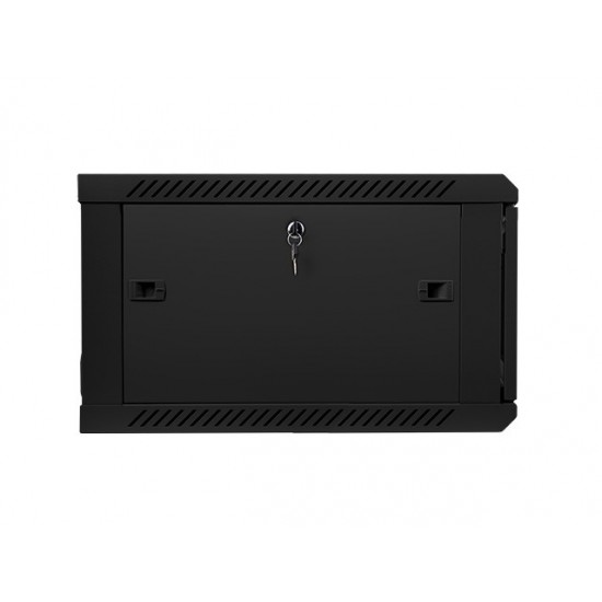 Szafa instalacyjna wisząca 19' 6U 600X600mm czarna (drzwi       szklane)